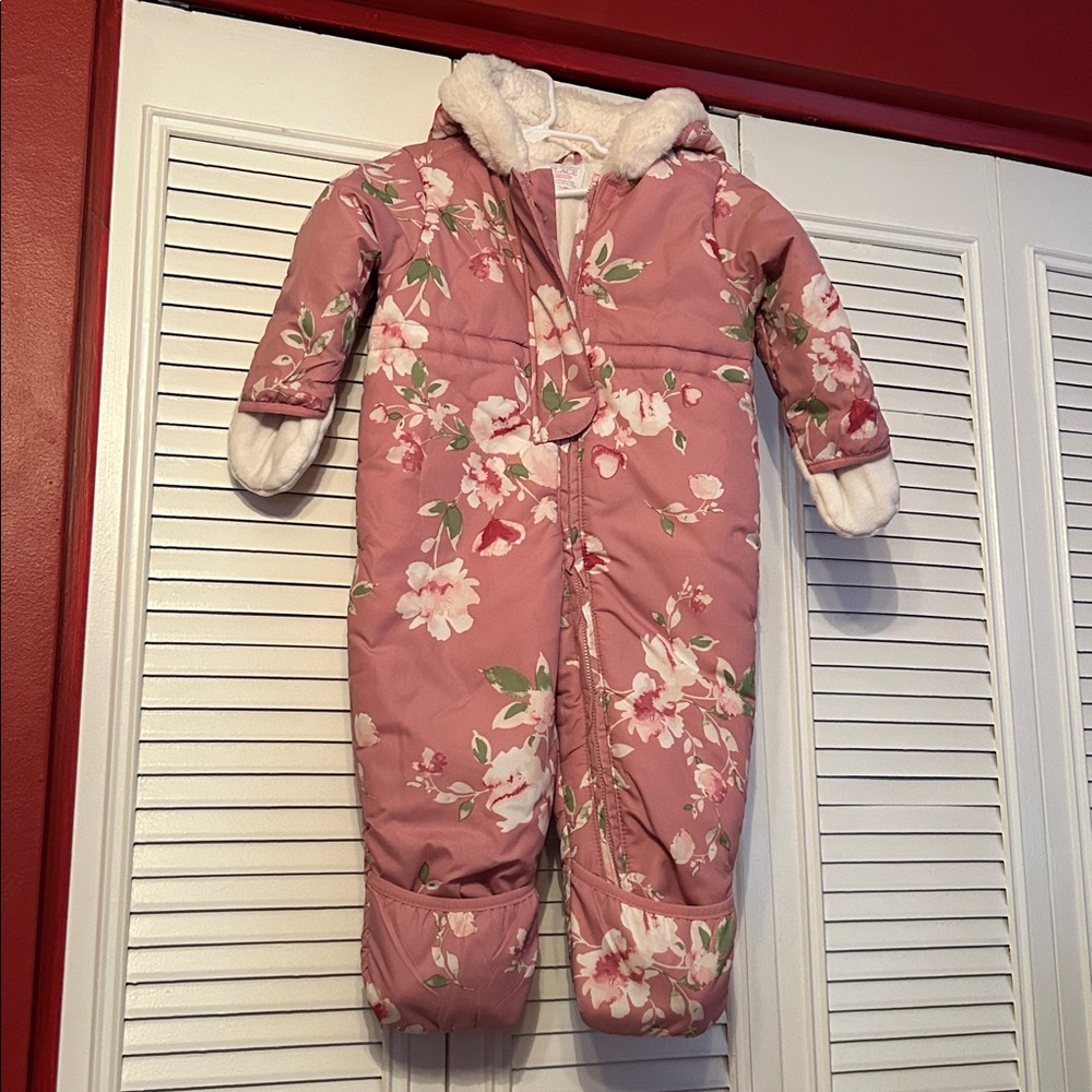 The Children's Place Pink Floral Puffer Jacket